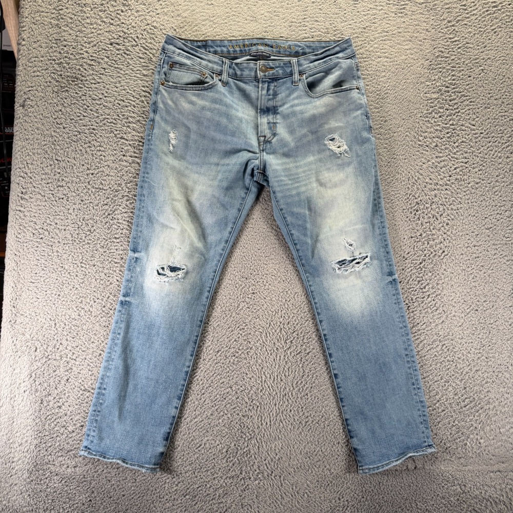 American Eagle Outfitters Next Level Airflex Jeans Men 34x30 Blue Denim Straight
